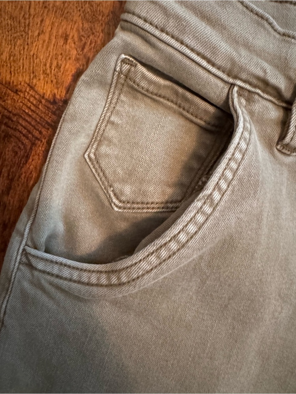 Dear John Olive Green High-Rise Barrel Leg Jeans Stretch Sz 27 Utility 26 Inseam - Picture 5 of 10